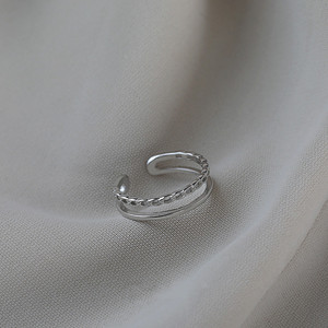 Double Layer <b>Plain</b> Band <b>Ring</b> For Women Geometric Design <b>Silver</b> Color Gift Jewelry - Product Image 2