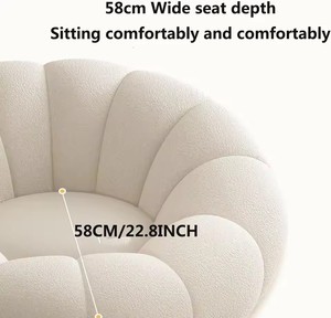 Sillón Puff Redondo Extra Grande Giratorio 360° Moderno con Reposapiés, Sofá Perezoso de Espuma de Alta Presión - Product Image 5