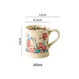 Taza de Cerámica Premium Estilo Pintura al Óleo Retro con Diseño de Campanilla, Taza de Café para <span class=keywords><strong>Mujeres</strong></span>, Hogar y Oficina - Product Image 2