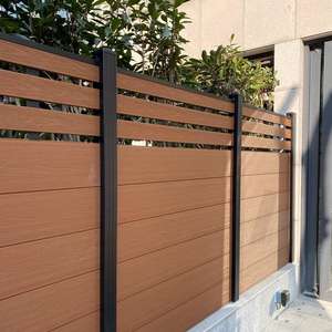 Clôture en composite bois-plastique SHENGCHENG, poteaux en aluminium, décoration, panneau de clôture WPC, mur à lattes pour l'intimité, extérieur - Product Image 4