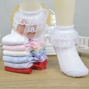 1 Pair Cotton Socks Hollow Out Solid Color Fashion Summer Mesh