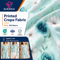 Tissu extensible en crêpe 100 % polyester, imprimé numériquement, de poids moyen, doux, confortable et respirant, personnalisable, fiable et économique pour filles