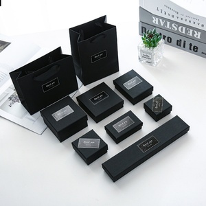 Wholesale Simple Fashionable Jewelry <b>Box</b> Custom Logo Printed <b>Cheap</b> Cardboard Paper with Sponge Liner Portable for <b>Gift</b> Packing - Product Image 1