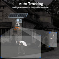 Caméra de surveillance solaire TecDeft PTZ 360 degrés, caméra de surveillance de sentier CCTV 8MP 4K Full HD longue portée, caméra solaire extérieure 4G Wifi