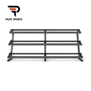 PILOT SPORTS - Soporte de Acero Resistente de 3 Niveles para Almacenamiento de Mancuernas, Soporte de Gimnasio Comercial con Capacidad para 38 Pares de Mancuernas - Product Image 6