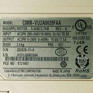 Nuevo y Original con 1 Año de Garantía CIMR-VU2A0020FAA CIMRVU2A0020FAA Precio Variador de Frecuencia VFD V1000 5hp 3.7kW 240V 17.5A - Product Image 3