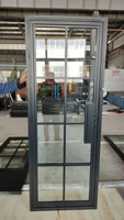 Porte battante moderne en acier et verre pour entrée de bureau