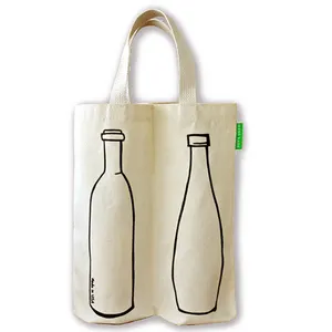 10 oz Canvas Two Bottle Bag with Middle Seam