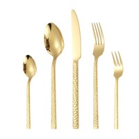 Ensemble de couverts de mariage en acier inoxydable doré, robuste, finition miroir, pour la maison, la cuisine, la salle à manger, durable, logo personnalisé