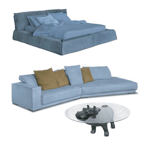 Tavolino da Caffè Moderno <span class=keywords><strong>in</strong></span> <span class=keywords><strong>Vetro</strong></span> Temperato Rotondo con Design a Ippopotamo, Stile Italiano, Forma Irregolare per Soggiorno - Product Image 5