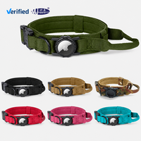 Collier tactique anti-perte pour chien AirTag, collier pour chien robuste K9 avec poignée de contrôle Ming Jia
