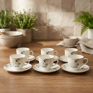 ชุดน้ำชาเซรามิก Bone China ของ ZamZam Industries สำหรับชาอาหรับและกาแฟเอธิโอเปีย  ชุดเครื่องดื่มพอร์ซเลน ทนความร้อนสูง  ลดราคาพิเศษ - Product Image 1