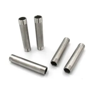 China leading supplier Barrel nipple stainless steel material with thread ends 1/8''-4'' pipe fittings