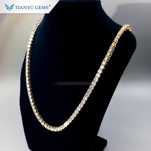 Tianyu Gems Oro y plata Estilo de lujo tachonado con collar de cadena de diamantes Moissanite - Product Image 5