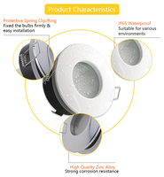 Ecolux Moderne IP65 Étanche LED Encastré Plafonnier Dimmable Downlight GU10 MR16 Aluminium Spot Lumières pour Salle de Bain
