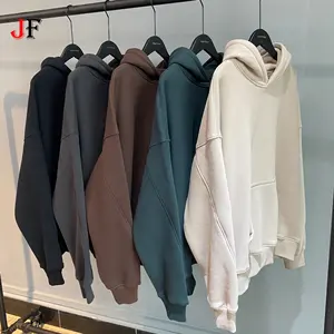 Zwaargewicht Pullover 400 Gsm Heren Katoen Custom Print Oversized Stringless Fleece Effen Dikke Mannen Zonder Touwtje Hoodies