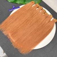Ciocca di capelli umani grezzi vietnamiti di un singolo donatore # 35 Ciocche di Capelli Vergini Lisci Rossi-Marroni a Doppia Trama con Cuticole Allineate