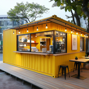 Contenedor de Comida Tipo Loft de 4.8m, Cafetería al Aire Libre de Acero Inoxidable con Espacio de Preparación, Fácil Montaje - Product Image 1