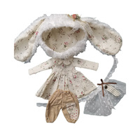 Tenue de lapin pour poupée Blythe Little Cloth Doll, vêtements pour poupées Ob22 Ob24, ensemble jupe Azone Little
