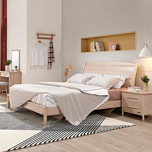 Bois, meuble <span class=keywords><strong>de</strong></span> lit moderne <span class=keywords><strong>de</strong></span> 1.8M, lit en chêne blanc, avec <span class=keywords><strong>table</strong></span> <span class=keywords><strong>de</strong></span> <span class=keywords><strong>chevet</strong></span>, bon marché - Product Image 6