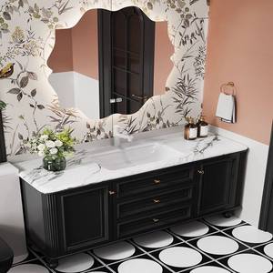 Modern new ceramic integrated basin intelligent mirror cabinet durable floor standing stainless steel bathroom cabinet - Product Image 3