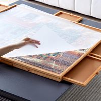 Table de puzzle en bois à succès avec pieds pliables, largement utilisée pour les jeux de société et les puzzles en bois