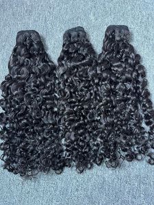Cheveux vierges birmans 12A non traités, extensions de cheveux bouclés Eurasien Spring, cuticules alignées, lots de cheveux couleur noire - Product Image 3