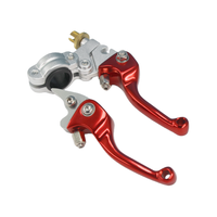 Ensemble de leviers ASV rouge, base argentée, levier pliable/court, 1ère génération, écrou de réglage en cuivre/levier de frein pliable, levier court rouge