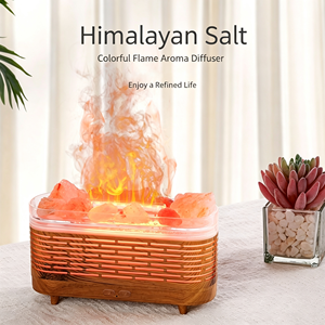 Difusor de Aroma de Sal del Himalaya OEM, Máquina de Fragancia con Aceite Esencial, Difusor de Aroma con Efecto de Llama de Fogata, Humidificador Ultrasónico de Vapor Frío - Product Image 2