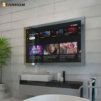 STANHOM CE FCC RoHS TV Cermin Mewah untuk Ruang Tamu dan Kamar Mandi, Kecerahan 1000, Ukuran Besar 75'', Dilengkapi Aplikasi
