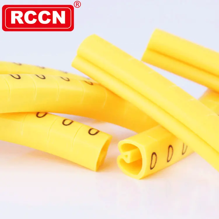 Marqueur de câble RCCN manchon de marqueur de câble EC fond jaune étiquetage de fil d'impression noir