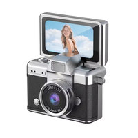 Mini appareil photo numérique de poche 180 °   Mini-caméra portable pour enfant avec écran rotatif pour selfie, flash et multiples filtres, format porte-clés