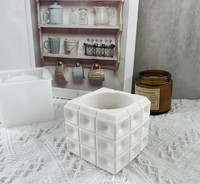 Moule en Silicone BS410 Sur Mesure pour Bougie, Pot à Fleurs, en Béton, Ciment, Résine ou Gypse, Formes Ronde, Carrée et Cylindrique