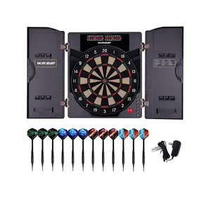 2024 nuovo su misura 4 led dartboard 27 giochi 1-8 giocatori elettronica dardo macchina elettronica freccette Board con Cabinet