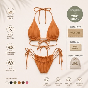 ชุดบิกินี่แบบ Bandeau ของ Nayvo สำหรับผู้หญิง สายคล้องไหล่บาง ชุดว่ายน้ำแบบผูกเชือก ชุดชายหาดพิมพ์ลาย - Product Image 2