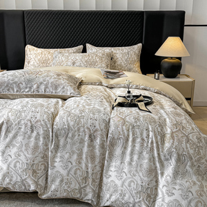 Juego de Funda Nórdica Floral de 4 Piezas de <span class=keywords><strong>Lyocell</strong></span> 600TC para Sábanas Satén, Certificado OEKO-TEX, Ropa de Cama Ecológica para el Hogar - Product Image 4