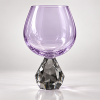 Verre à vin de luxe en cristal K9 avec base élégante en pierres précieuses, gobelet à vin rouge sur piédestal, verre sans pied en cristal de qualité supérieure pour bar et mariage