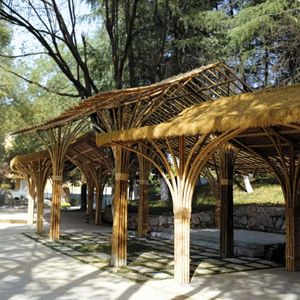 Bamboo Outdoor Pavilion Chinese Style Arches Pergola Decorative Resting Area Diameter 4-7M Manual Crafted - Product Image 3