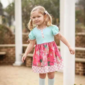 Koya नवीनतम नई पोशाक डिजाइन बच्चों के कपड़े प्यारा लड़की पोशाक थोक सस्ते कस्टम पुष्प पोशाक