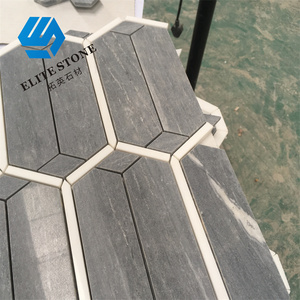 Azulejo de suelo de pared de mosaico hexagonal de mármol moderno, técnica Natural, diseño de cuchillo de agua de pétalos para interiores de baño de Hotel, <span class=keywords><strong>parquet</strong></span> - Product Image 5