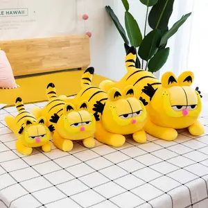 45/60/80/100cm Cute Cartoon Yellow Garfield Cat Stuffed Plush Toy Girl Sleeping Long Pillow Cushion Doll Birthday Gift For Kids