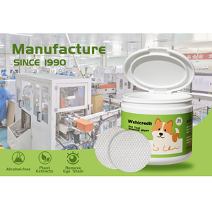 WeHicredit personnalisable organique biodégradable humide nettoyage <span class=keywords><strong>pour</strong></span> animaux de compagnie squames doigt dents dent oeil oreille <span class=keywords><strong>chien</strong></span> chat 1-120 pcs <span class=keywords><strong>lingettes</strong></span> <span class=keywords><strong>pour</strong></span> animaux de compagnie - Product Image 2
