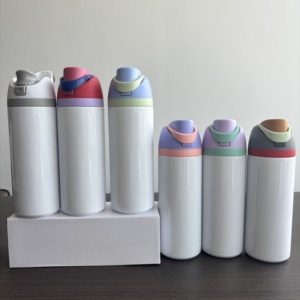 RTS 24oz Eco-Friendly Sublimation Stainless Steel Bottles <b>with</b> Portable Handle Sip <b>Lids</b> <b>and</b> <b>Straws</b> Sports Drinking <b>Cups</b> - Product Image 1