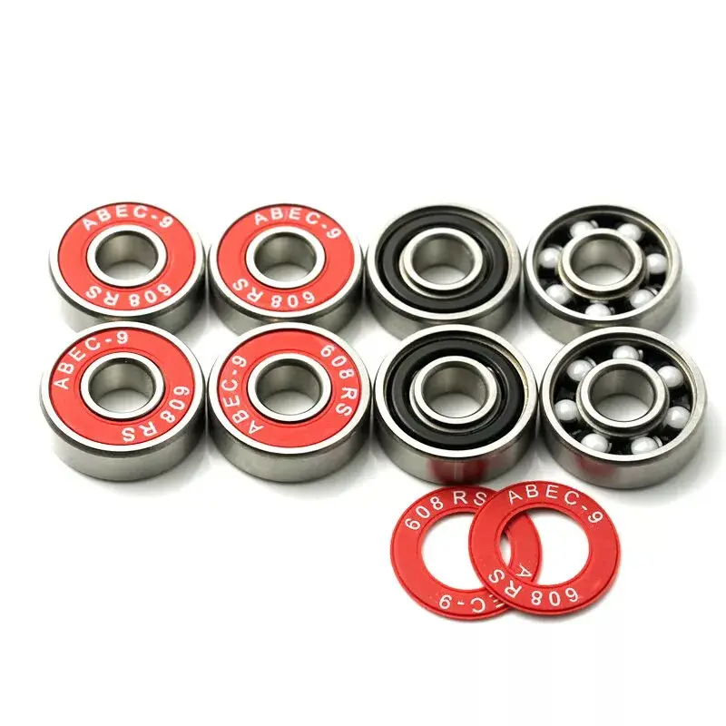 Bearing skateboard ABEC-9, bantalan bola keramik 8x22x7mm 608 bisa disesuaikan