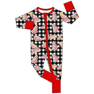 Cetak kustom 95% bambu 5% kain Viscose Romper lipat atas bayi perempuan baru lahir anak laki-laki 2-arah Zippy Sleeper satu potong piyama - Product Image 6