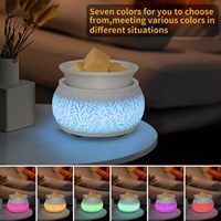 Chauffe-cire en céramique 3 en 1 Chauffe-bougie électrique Chauffe-cire aromatique avec 7 couleurs changeantes lumières