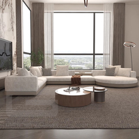 Ensemble de canapés d'accueil combinés Gainesville, 7 places, en tissu, style moderne et contemporain, canapé sectionnel de grande taille