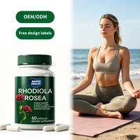 Capsules de Rhodiola Rosea en marque privée OEM/ODM, favorisent une réponse saine au stress et un bien-être émotionnel