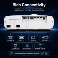 Proyector Láser Profesional de Tiro Corto con Mejora 4K, Relación de Aspecto 0.44:1, 5200 Lúmenes, Portátil, con Altavoces Integrados, para Educación, Conferencias, AV