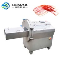 Machine à découper la viande congelée à grande vitesse, équipement de découpe de bacon, de saucisses et de bœuf avec convoyeur à l'extrémité